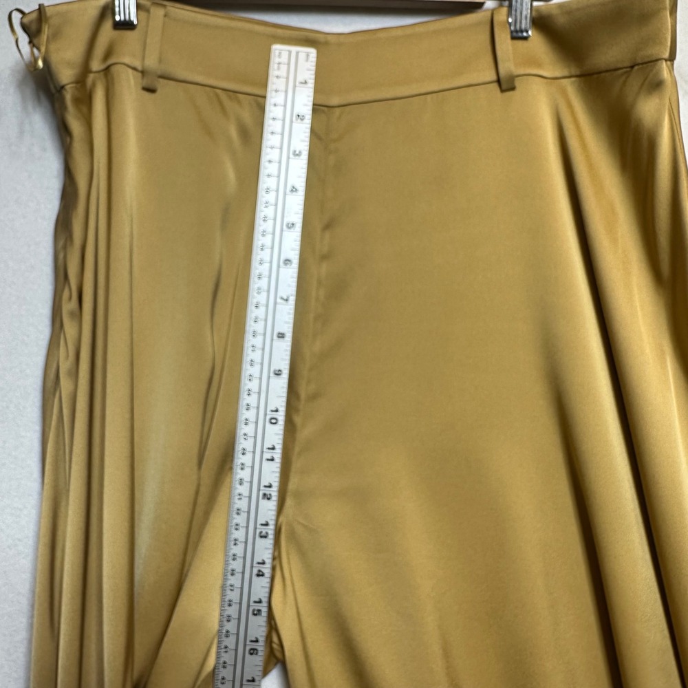 LILYSILK Silk Blend Culottes Sz 33 Gold asymmetrical Hem Wide Leg Palazzo Pants - Picture 9 of 14